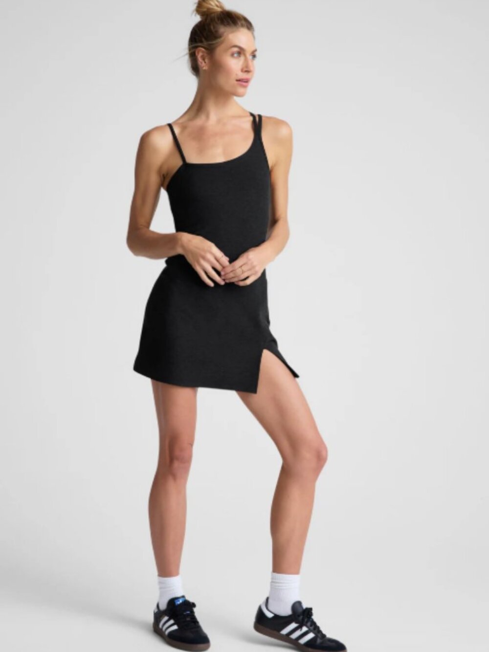 Beyond Yoga Spacedye Fearless Mini Dress Darkest Night Black Size Large